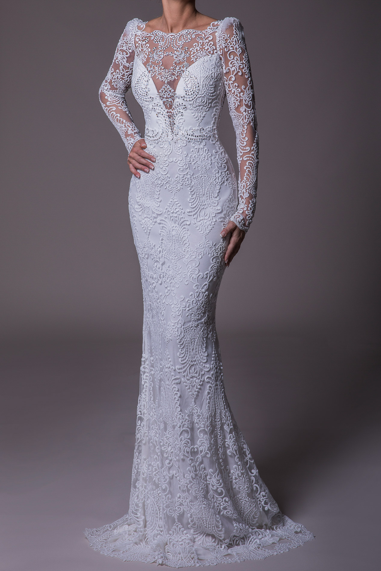DREAM LACE GOWN WITH SWAROVSKI CRYSTALS