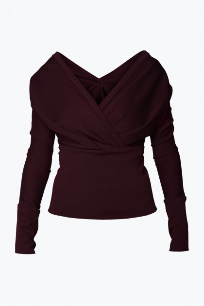 SOFIA BURGUNDY STRETCHY TOP