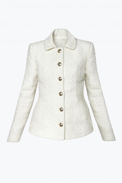 JOANNA GOLDEN BUTTONS TWEED BLAZER