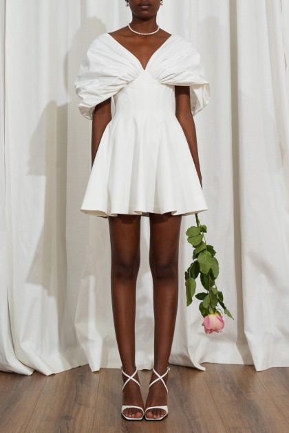 AVA TAFFETA CREPE MINI DRESS