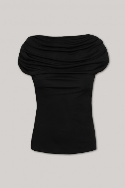 LEAH BLACK JERSEY TOP