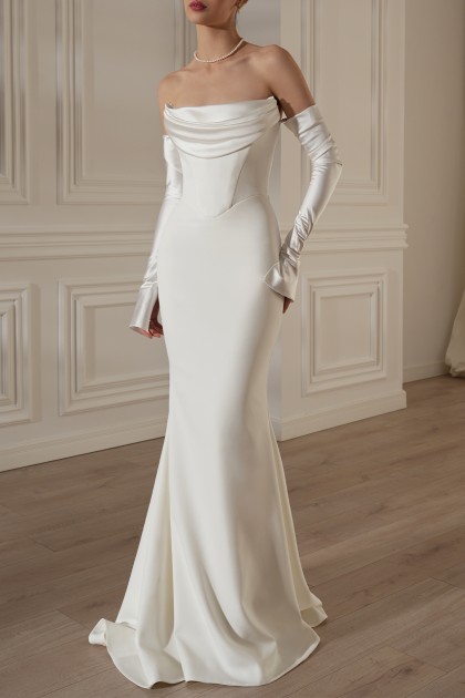RAVEN BRIDAL CREPE DRESS