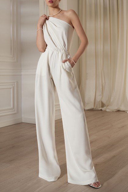 ELENA OFF-WHITE CREPE JUMPSUIT